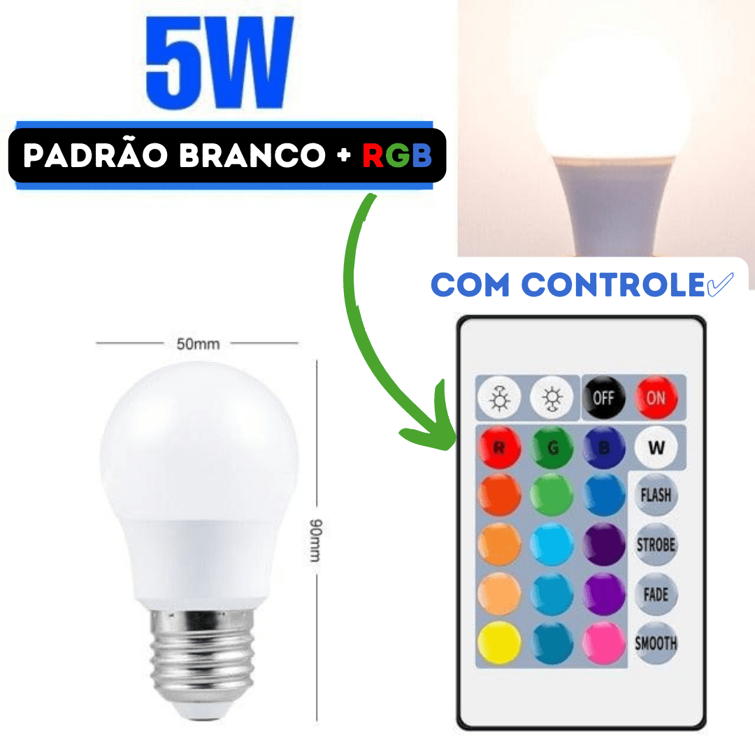 Lâmpada de Led RGB com controle