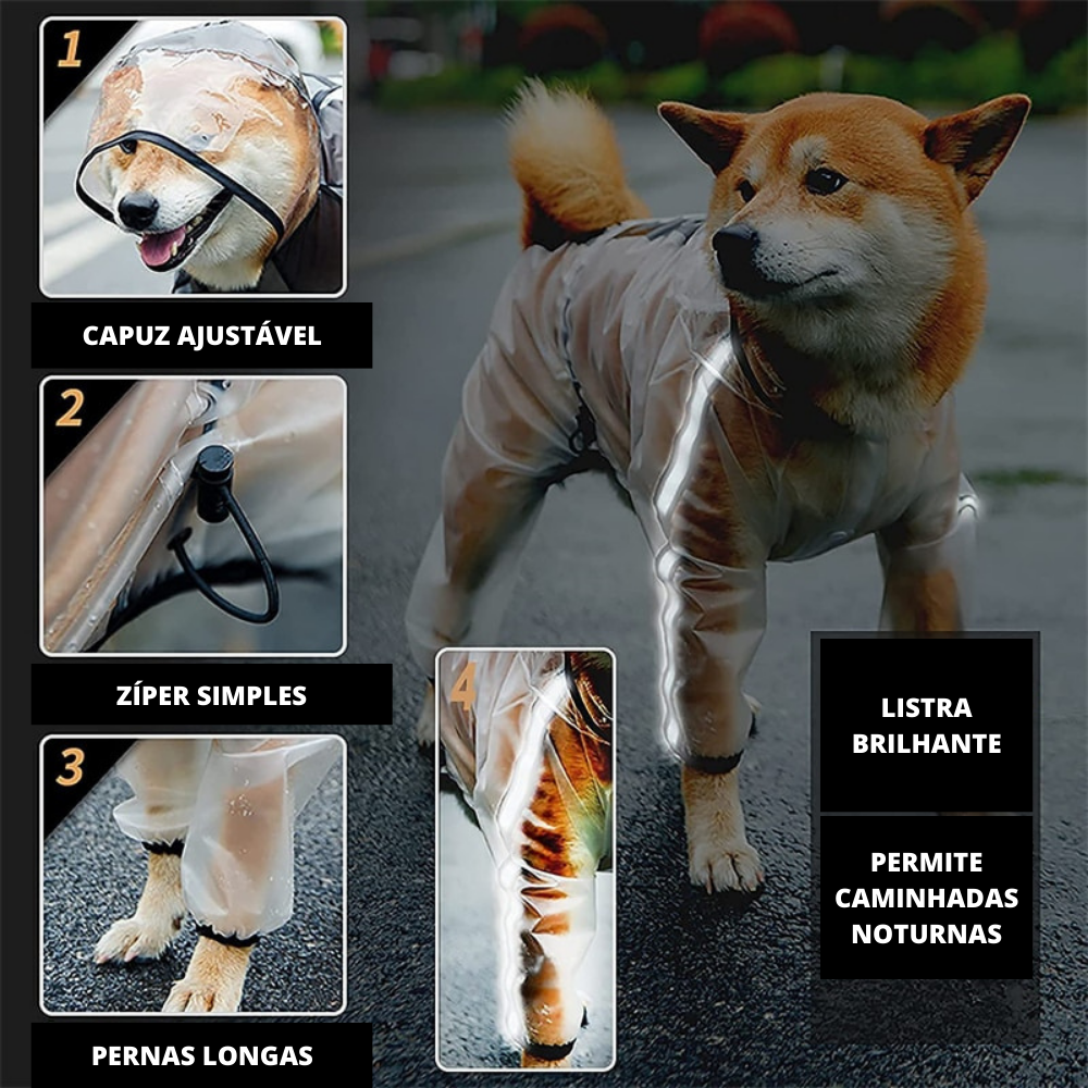 Capa de Chuva Impermeável para Cachorros - Dog Cover