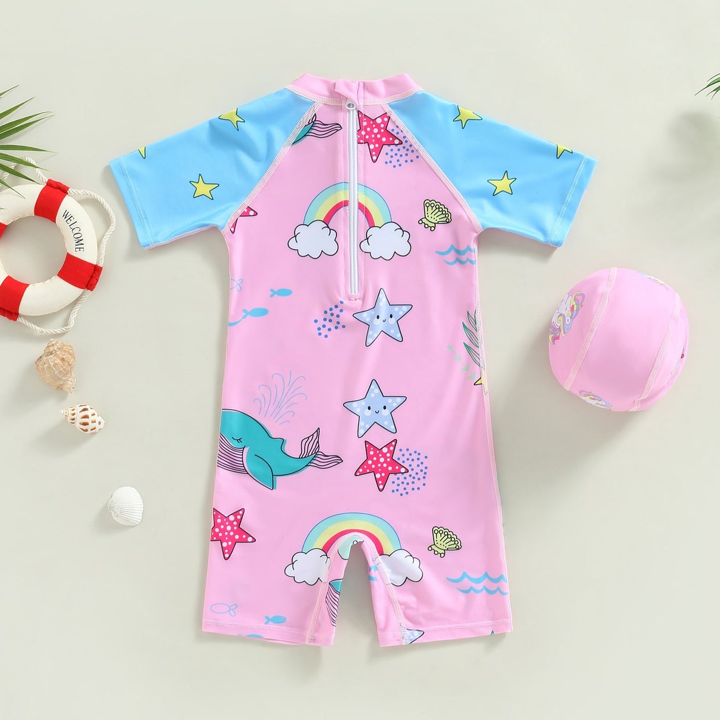 Conjunto de Banho Infantil Feminino Com Proteção UV VB0045