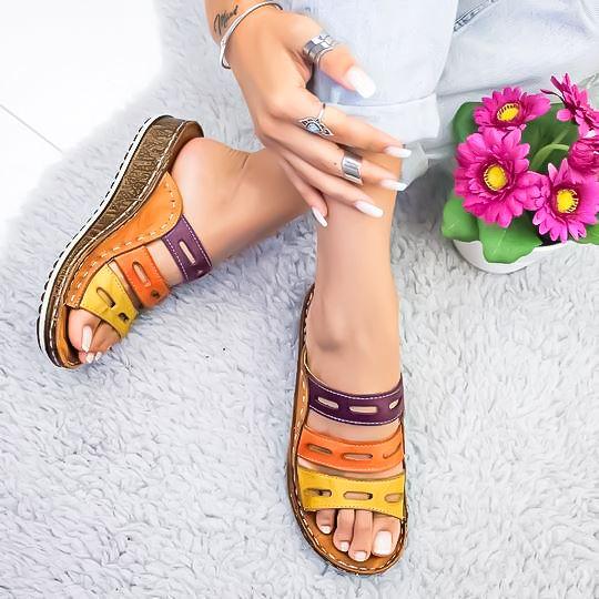 Sandália Feminina Color Flex - Elegante Confortável Moda Casual