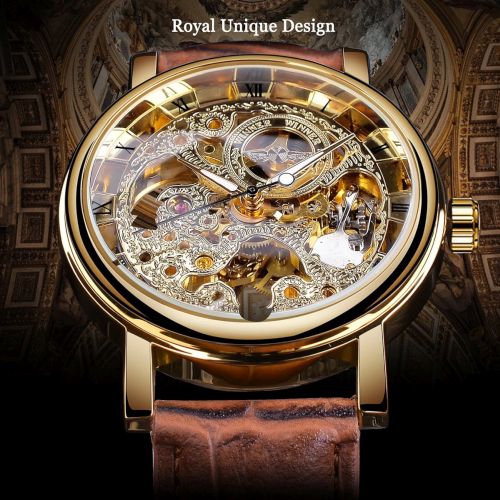 Reloj de fondo transparente casual de lujo Winner