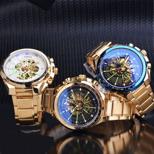 Reloj Winner Golden Blue Light