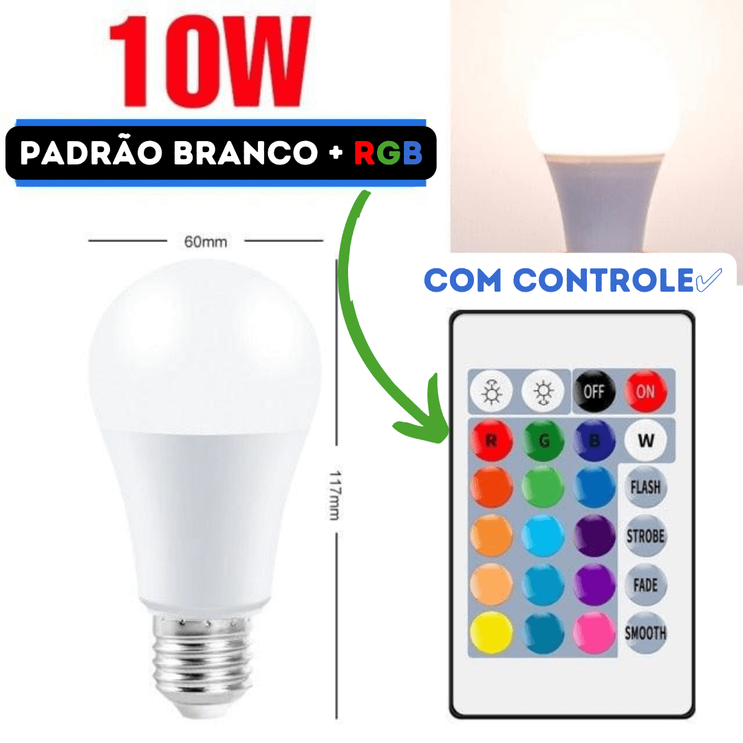 Lâmpada de Led RGB com controle
