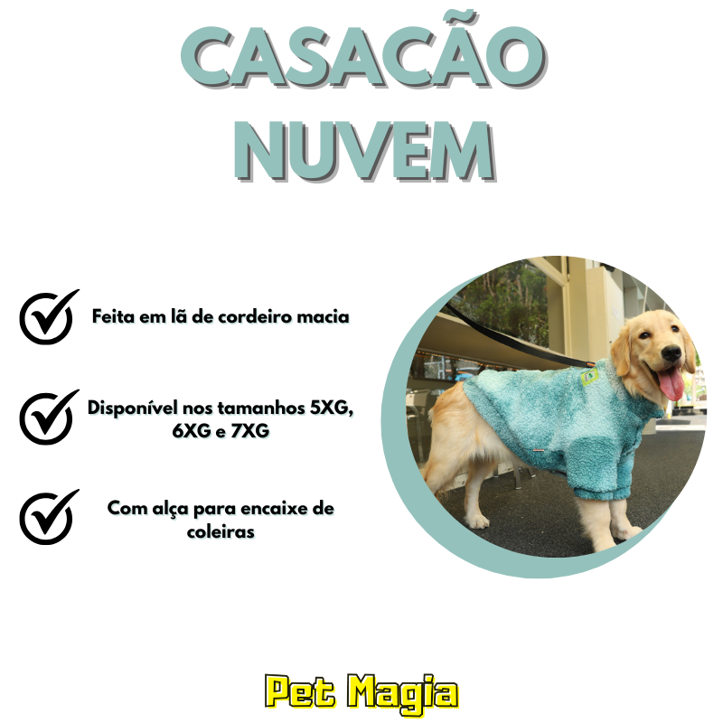 Roupa de frio para Cachorros - Casacão Nuvem