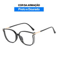 Óculos Feminino MultiFocal Crystal Fashion Com Grau Adaptável Anti Luz Azul