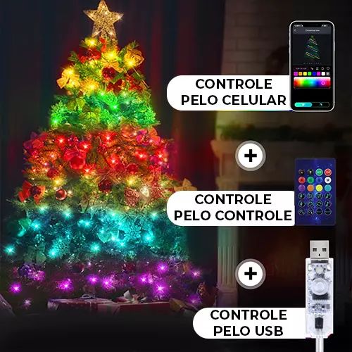 Pisca Pisca Natalino LED Smart Controlado Via Bluetooth Celular