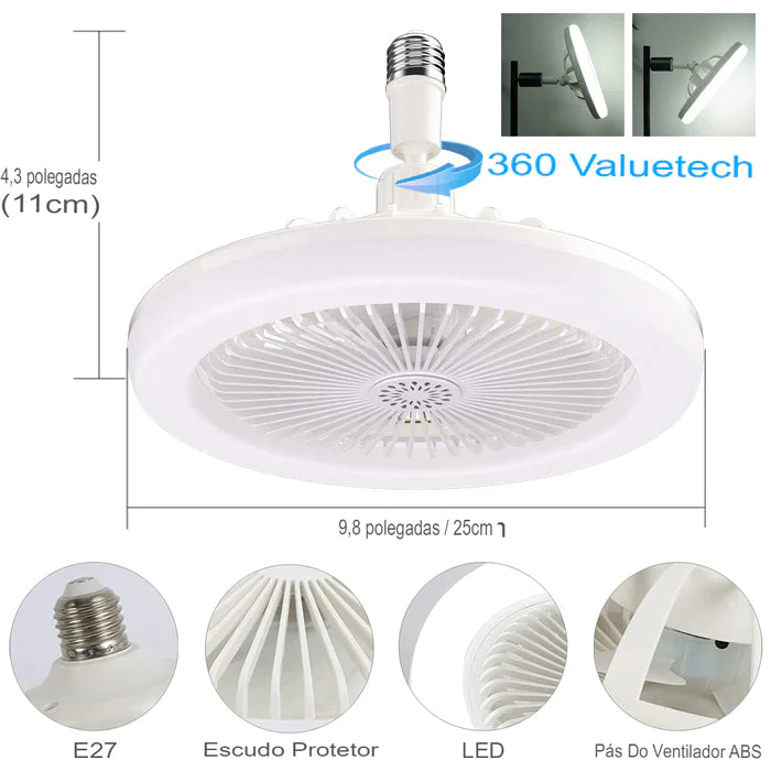 Lâmpada Led com Ventilador Turbo