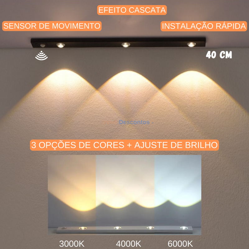 Luminária Recarregável Smart Led com sensor de movimento