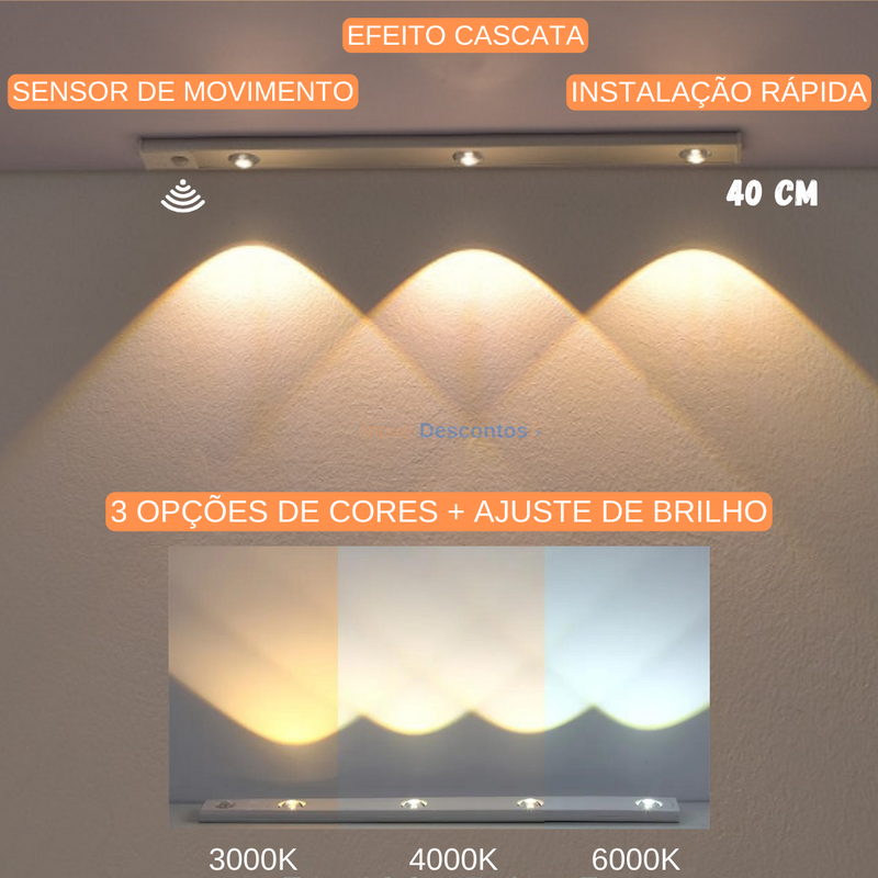 Luminária Recarregável Smart Led com sensor de movimento