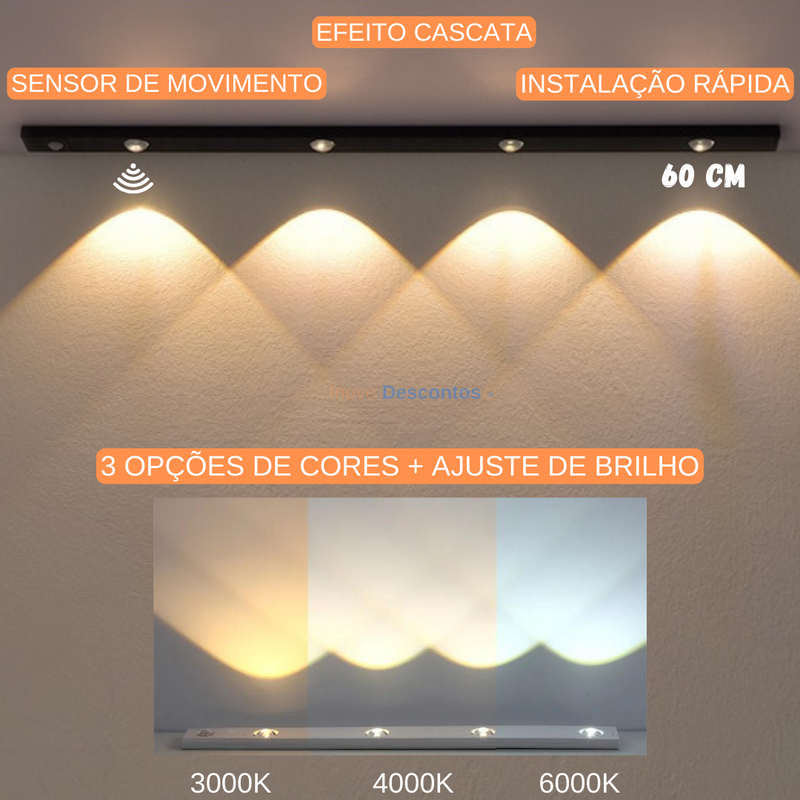 Luminária Recarregável Smart Led com sensor de movimento