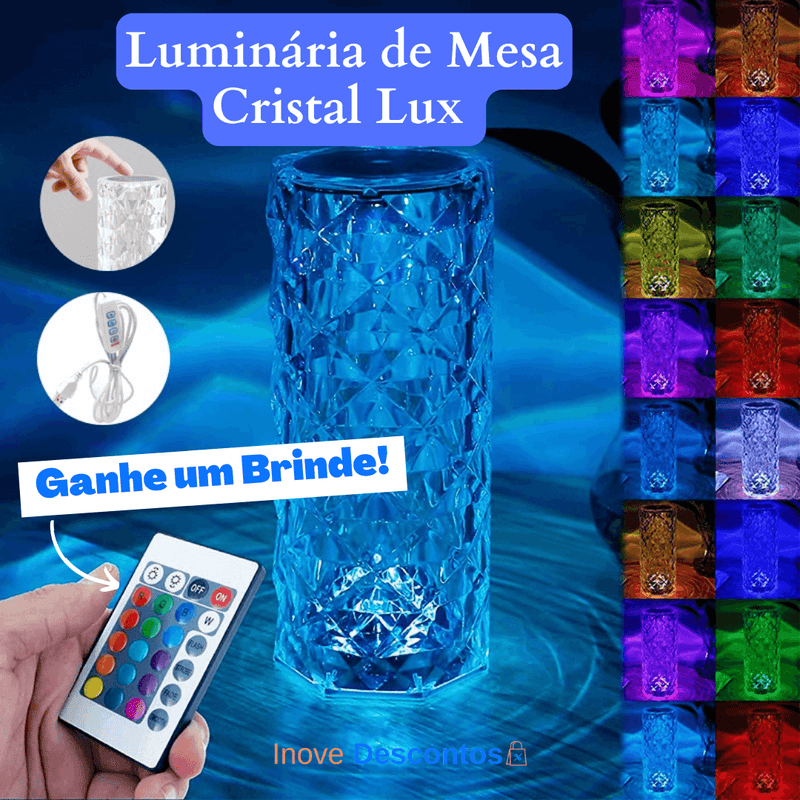 Luminária com LED e Toque Touch - Cristal Lux + Brinde Surpresa