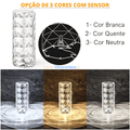 Luminária com LED e Toque Touch - Cristal Lux + Brinde Surpresa