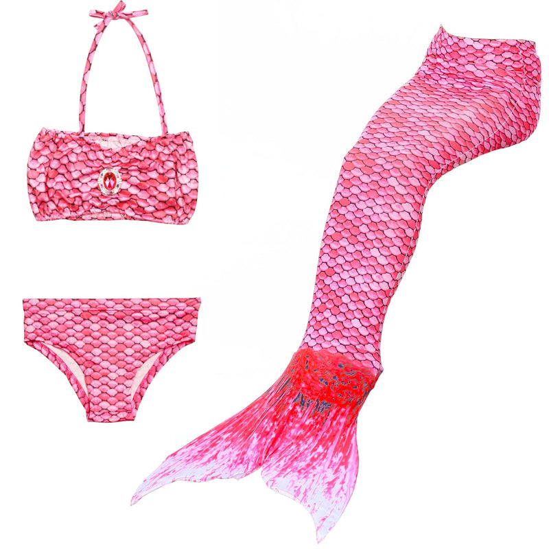 Conjunto de Praia Infantil Feminino Biquíni + Cauda Sereia