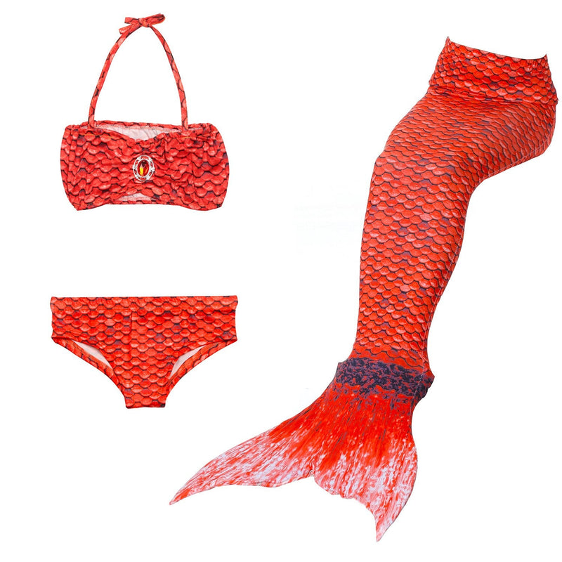 Conjunto de Praia Infantil Feminino Biquíni + Cauda Sereia