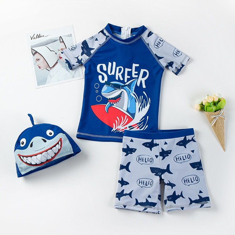 Conjunto de Banho Infantil Masculino 3D Animais