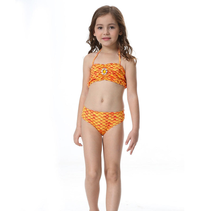 Conjunto de Praia Infantil Feminino Biquíni + Cauda Sereia