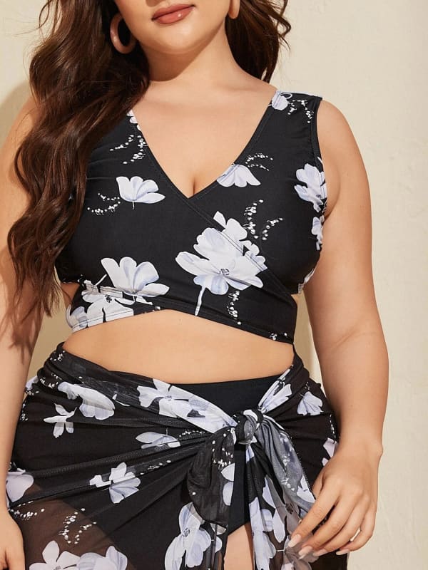 Biquíni feminino Plus Size 3 Peças