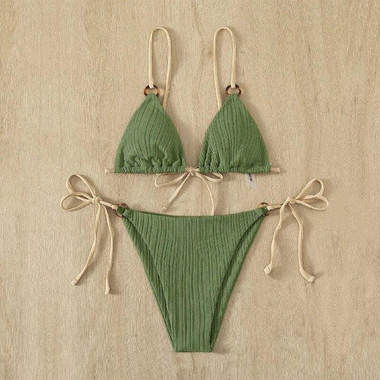 Biquíni Feminino Texturizado Cores Variadas 2 Peças Moda Praia Verão