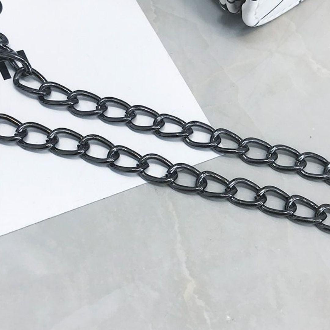 Bolsa Feminina Craquelada Alça Corrente Mão Leve Pequena Casual