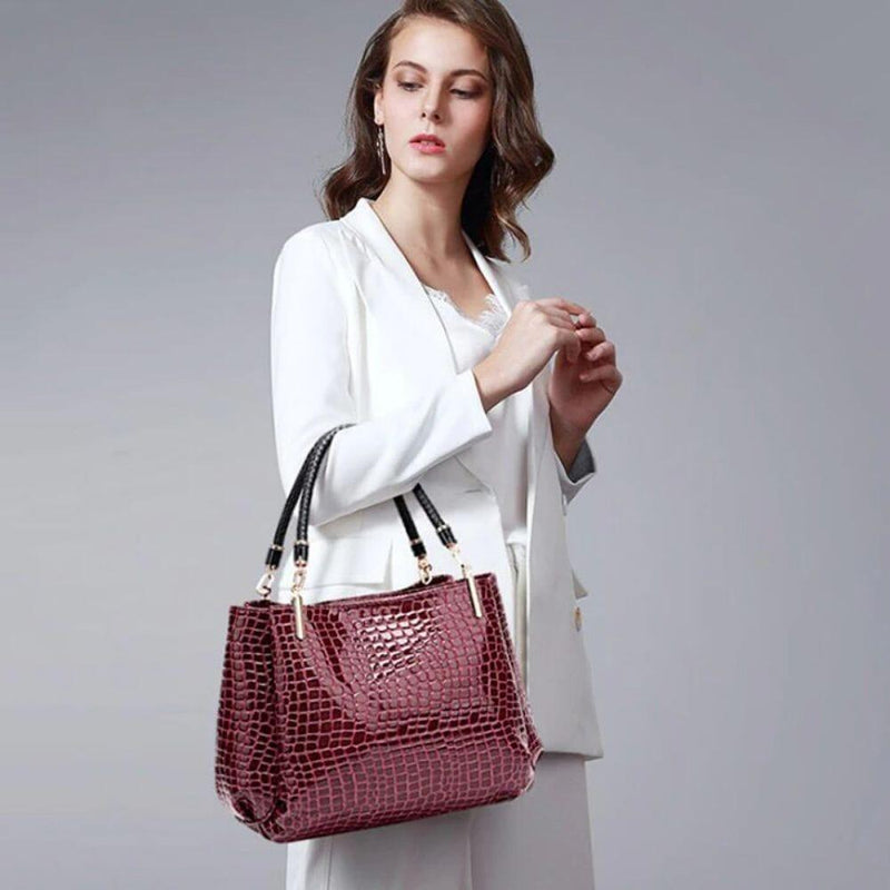 Bolsa Feminina Crock Luxo Moderna Elegante