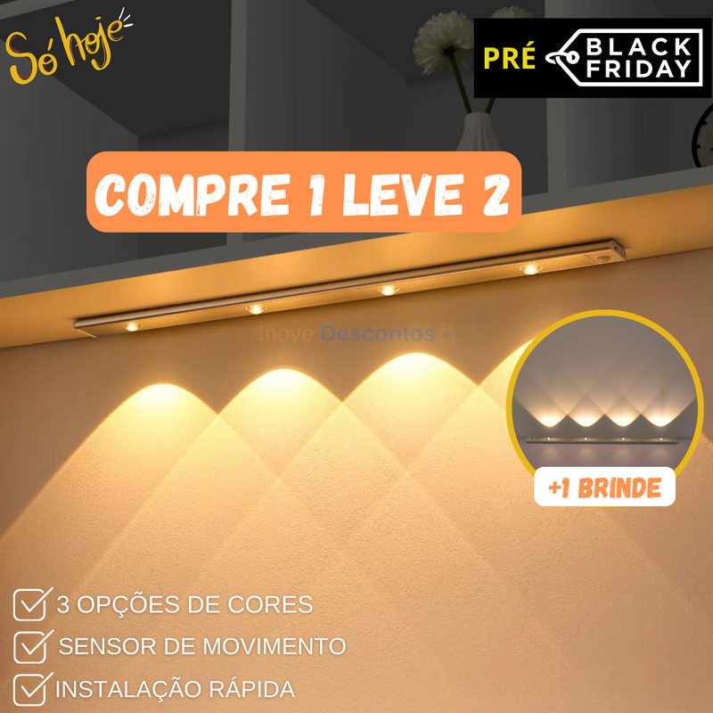 (COMPRE 1 LEVE 2) Kit 2 Luminárias Recarregável com sensor de movimento