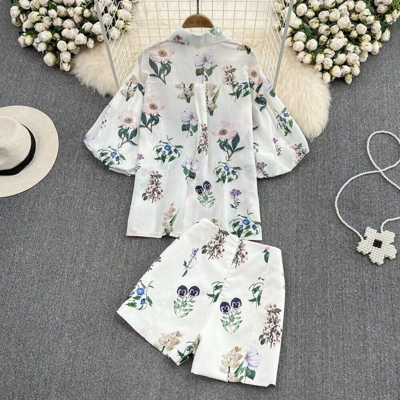 Conjunto Feminino Flowers Estampado Verão