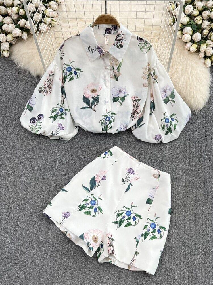 Conjunto Feminino Flowers Estampado Verão