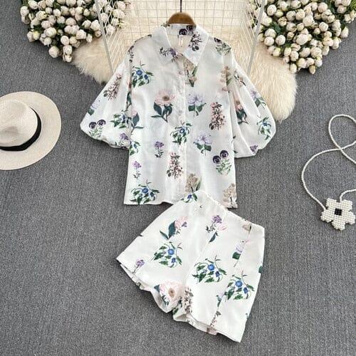 Conjunto Feminino Flowers Estampado Verão