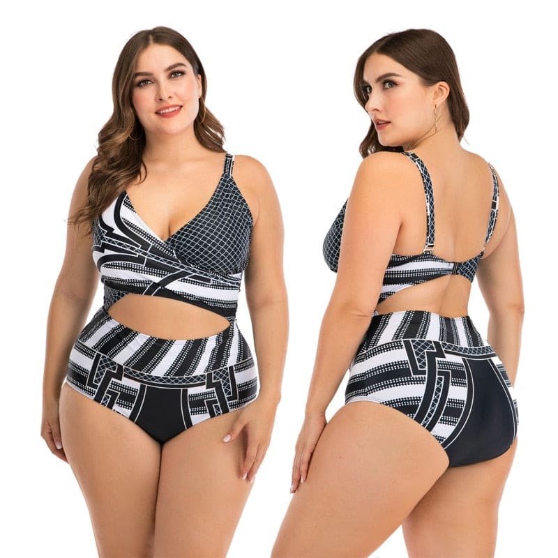 Maiô Feminino Plus Size Cintura Alta Hot Pant