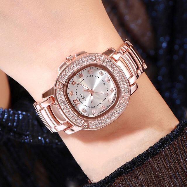 Relógio Feminino Gabriela Com Strass Luxo e Elegância