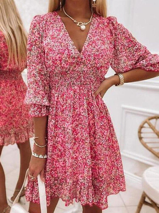 Vestido Feminino Maria com Estampa Floral Curto