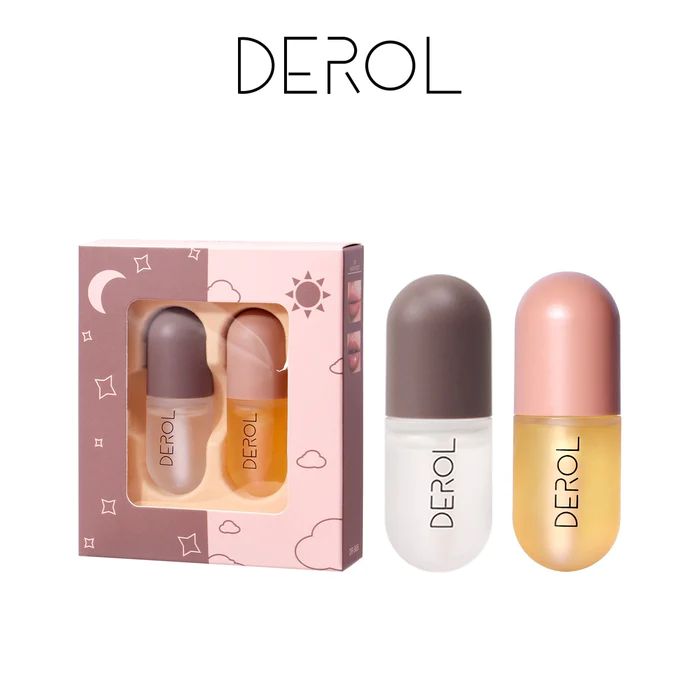 DEROL Lip Plumper Aumento Labial Volume instantâneo- kit dia e noite