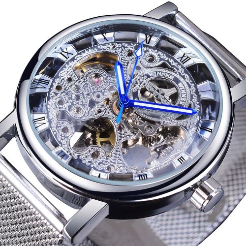 Reloj de fondo transparente casual de lujo Winner 