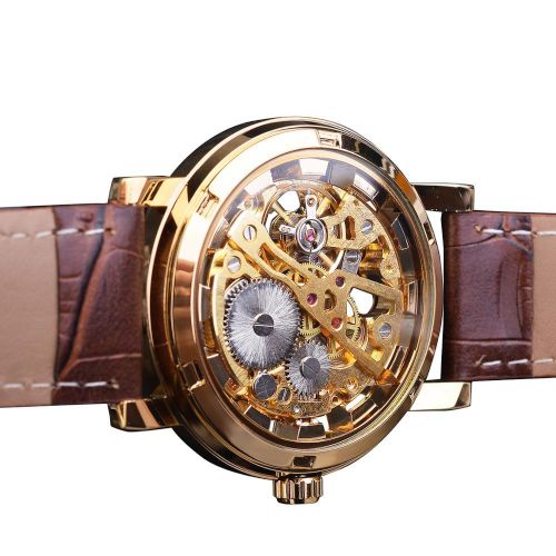 Reloj de fondo transparente casual de lujo Winner 